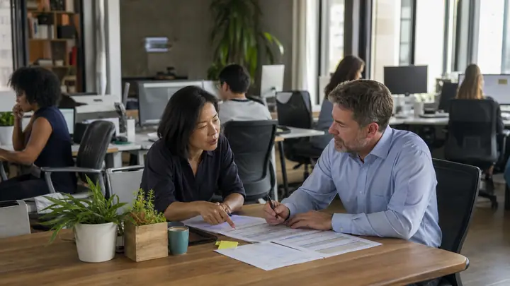 Workplace team planning HR operations in New York